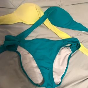 VS bikini set blue and yellow